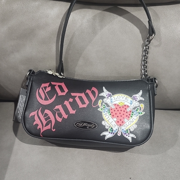 Ed Hardy Handbags - SOLD💢💢 Ed Hardy Love Kills Slowly Shoulder Bag